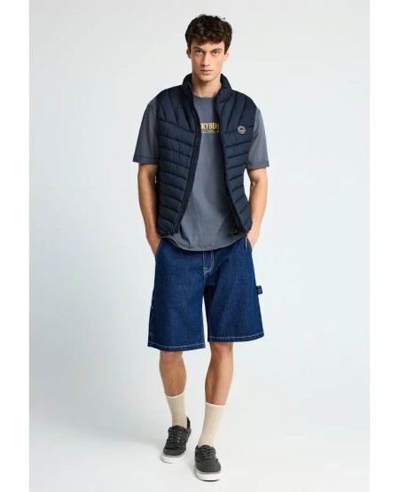 FUNKY BUDDHA Ανδρικό αμάνικο καπιτονέ μπουφάν FBM013-001-01 NAVY