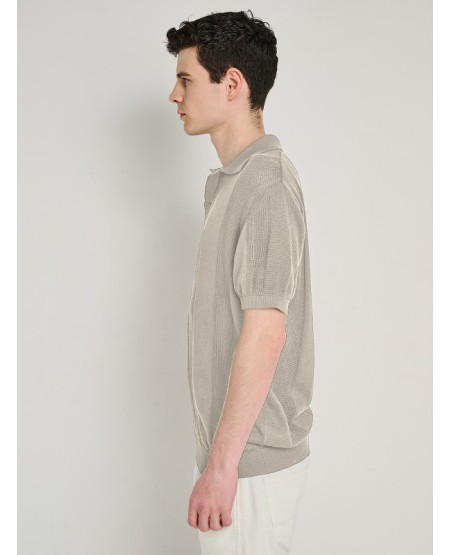 STAFF JEANS Ektor Ανδρικό Λεπτό Πλεκτό Πόλο Γιακάς 64-204-055 STONE
