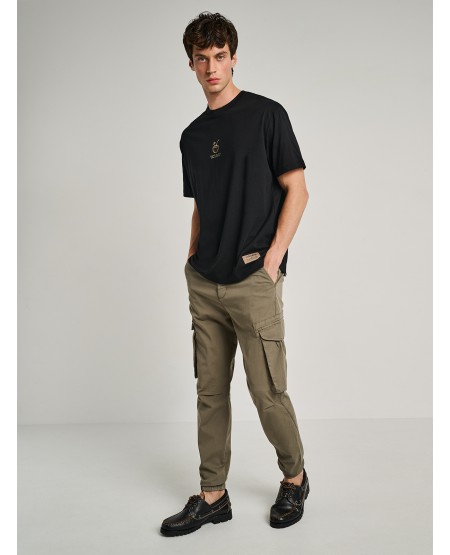 STAFF JEANS Harry Ανδρικό Μπλουζάκι Χαλαρή Εφαρμογή Κοντο Μανίκι 64-027.055 BLACK