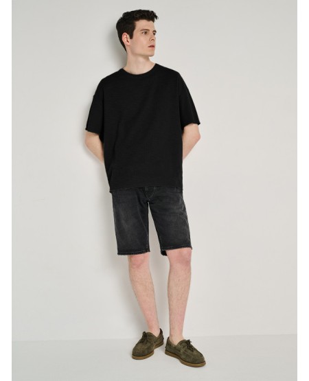 STAFF JEANS Justin Ανδρικό Μπλουζάκι Χαλαρή Εφαρμογή Κοντο Μανίκι 64-025.055 BLACK