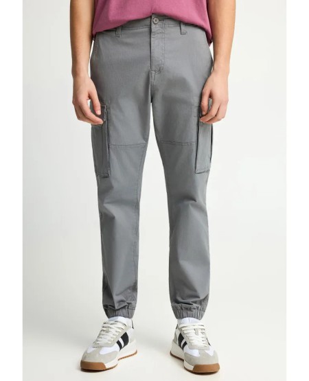 FUNKY BUDDHA Ανδρικό cargo παντελόνι με cuffed τελείωμα FBM013-030-02 STEEL GREY