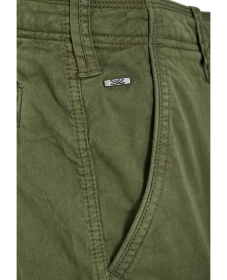 FUNKY BUDDHA Ανδρικό cargo παντελόνι με cuffed τελείωμα FBM013-030-02 DEEP FOREST