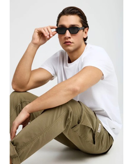 FUNKY BUDDHA Men's comfort cargo pants - The essentials FBM013-002-02 DUSTY KHAKI