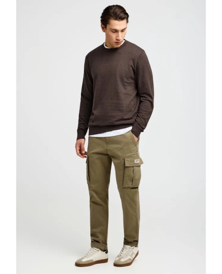 FUNKY BUDDHA Ανδρικό comfort cargo παντελόνι - The essentials FBM013-002-02 DUSTY KHAKI