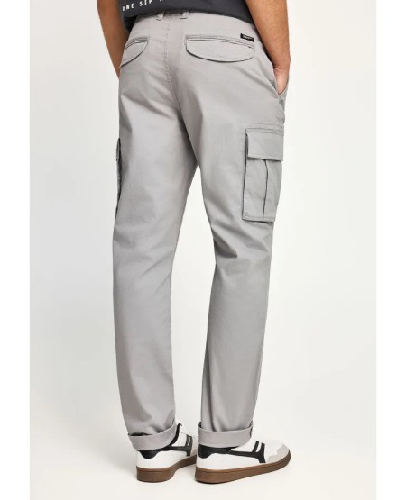 FUNKY BUDDHA Ανδρικό comfort cargo παντελόνι - The essentials FBM013-002-02 GREY