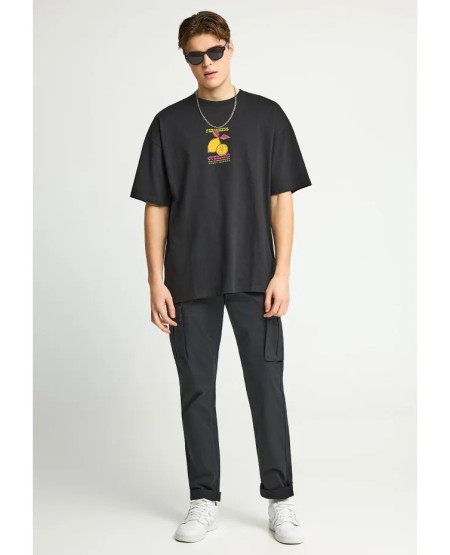FUNKY BUDDHA Men's comfort cargo pants - The essentials FBM013-002-02 BLACK
