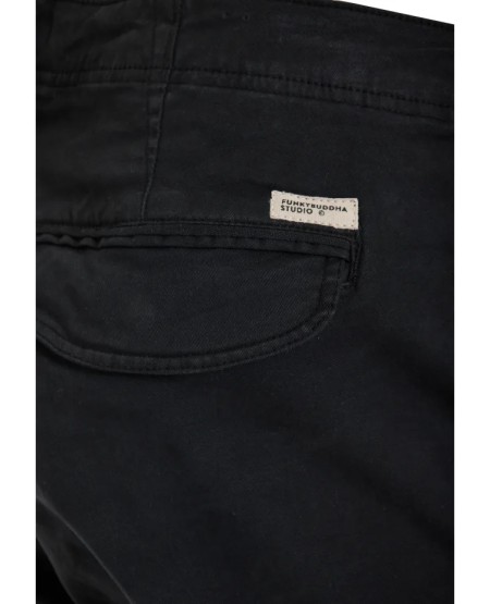 FUNKY BUDDHA Ανδρικό comfort cargo παντελόνι - The essentials FBM013-002-02 BLACK