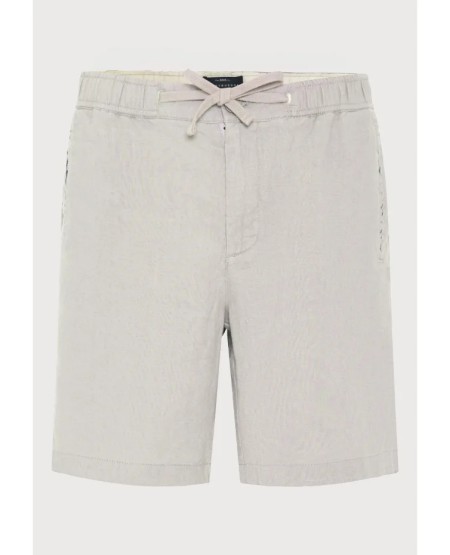 FUNKY BUDDHA Ανδρική λινή chino βερμούδα FBM013-009-03 GREY