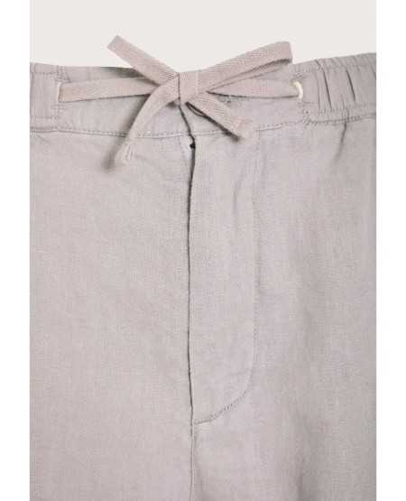FUNKY BUDDHA Ανδρική λινή chino βερμούδα FBM013-009-03 GREY