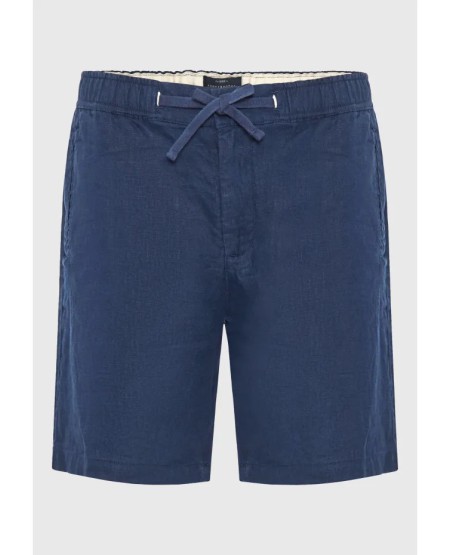 FUNKY BUDDHA Ανδρική λινή chino βερμούδα FBM013-009-03 NAVY