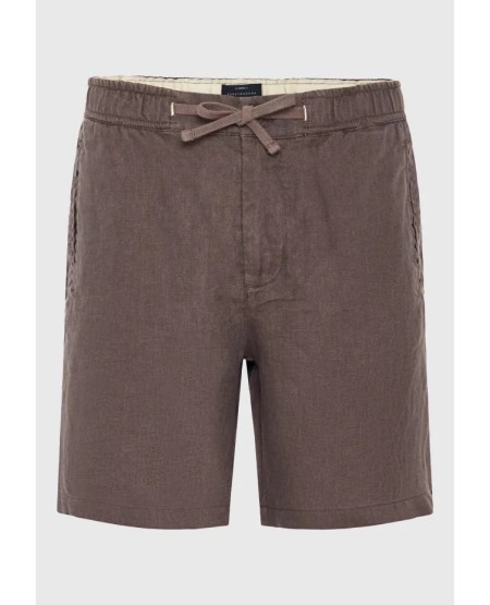 FUNKY BUDDHA Ανδρική λινή chino βερμούδα FBM013-009-03  MOON MIST