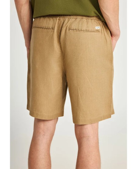 FUNKY BUDDHA Ανδρική λινή chino βερμούδα FBM013-009-03 WARM SAND
