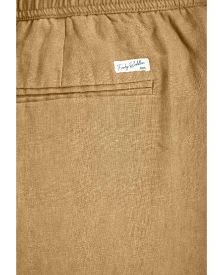 FUNKY BUDDHA Ανδρική λινή chino βερμούδα FBM013-009-03 WARM SAND