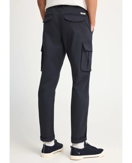 FUNKY BUDDHA Ανδρικό comfort cargo παντελόνι - The essentials FBM013-002-02 NAVY