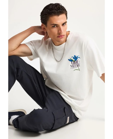 FUNKY BUDDHA Ανδρικό comfort cargo παντελόνι - The essentials FBM013-002-02 NAVY