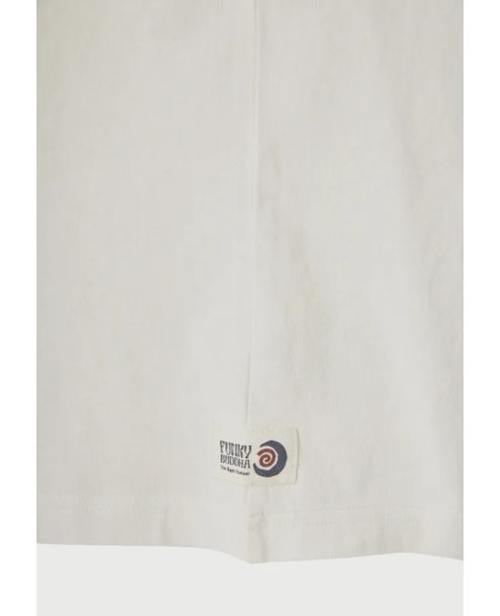 FUNKY BUDDHA  Ανδρικό relaxed t-shirt με τύπωμα στην πλάτη FBM013-048-04 OFF WHITE
