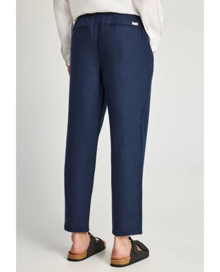 FUNKY BUDDHA  Men's comfort fit linen chino pants  FBM013-011-02 NAVY