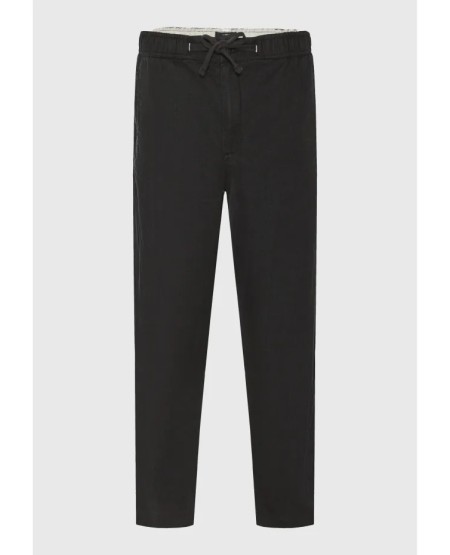 FUNKY BUDDHA  Ανδρικό comfort fit λινό chino παντελόνι FBM013-011-02 BLACK
