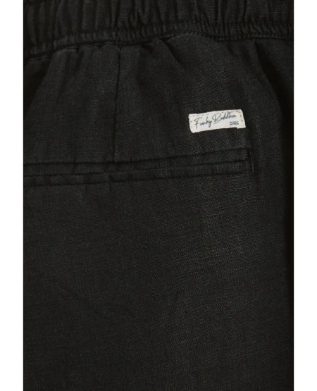FUNKY BUDDHA  Men's comfort fit linen chino pants  FBM013-011-02 BLACK