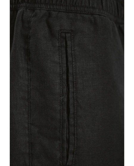 FUNKY BUDDHA  Men's comfort fit linen chino pants  FBM013-011-02 BLACK
