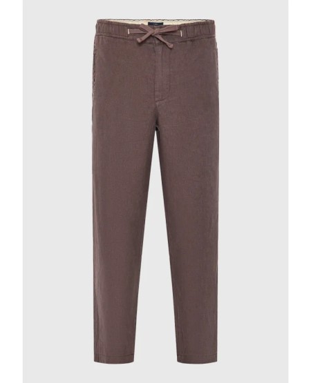 FUNKY BUDDHA  Ανδρικό comfort fit λινό chino παντελόνι FBM013-011-02 MOON MIST