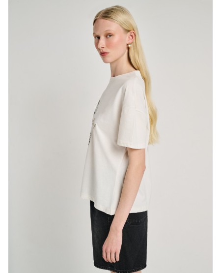 STAFF JEANS Lorna Γυναικείο Κοντομάνικο Μπλουζάκι 63-006.055 WHITE
