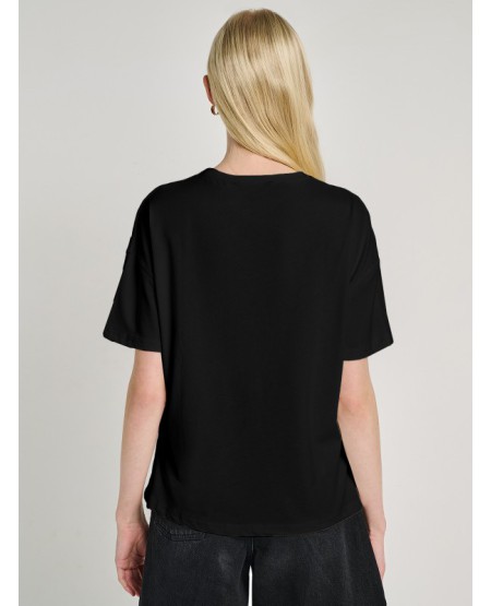 STAFF JEANS Lorna Γυναικείο Κοντομάνικο Μπλουζάκι 63-006.055 BLACK