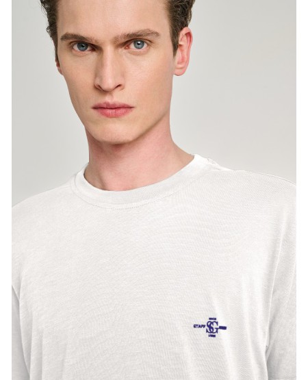STAFF JEANS Arian Ανδρικό Μπλουζάκι Βαμβακερό Κοντό Μανίκι 64-001.055 OFF WHITE