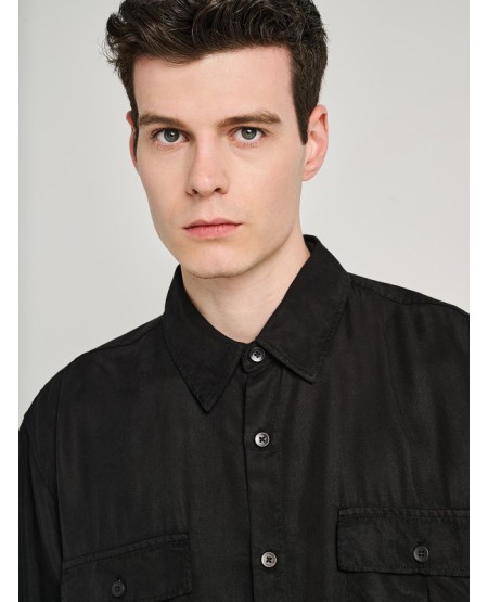 STAFF JEANS Calix Ανδρικό Πουκάμισο Κοντό Μανίκι 61-206.055 BLACK