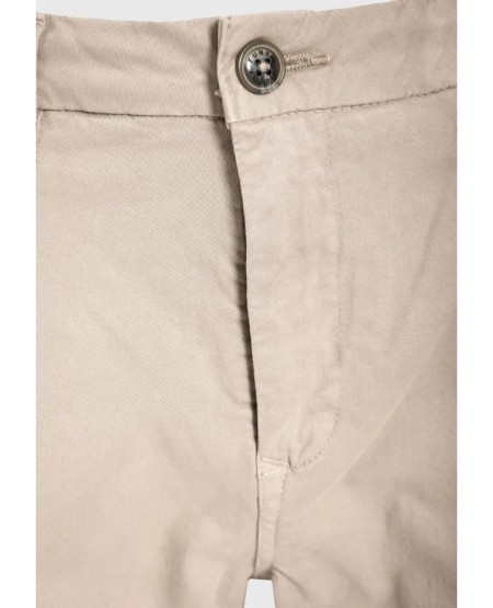 FUNKY BUDDHA Ανδρική βερμούδα chino - The essentials FBM013-001-03 GREIGE