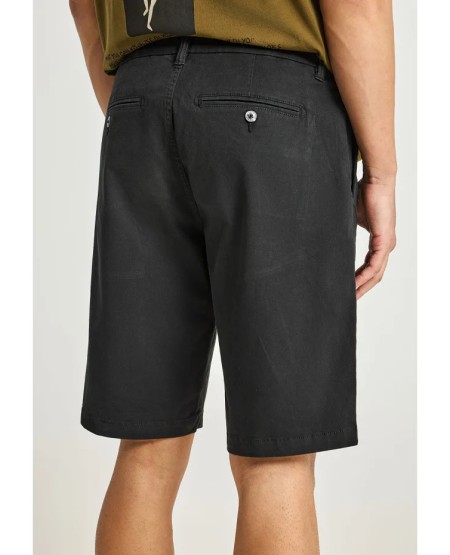FUNKY BUDDHA Ανδρική βερμούδα chino - The essentials FBM013-001-03 BLACK