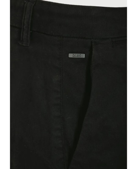 FUNKY BUDDHA Ανδρική βερμούδα chino - The essentials FBM013-001-03 BLACK