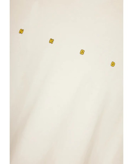 FUNKY BUDDHA Ανδρικό oversized t-shirt με τύπωμα στην πλάτη FBM013-039-04 OFF WHITE