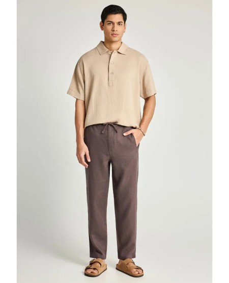 FUNKY BUDDHA Men's polo shirt FBM013-005-11 GREIGE