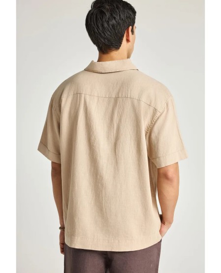 FUNKY BUDDHA Men's polo shirt FBM013-005-11 GREIGE