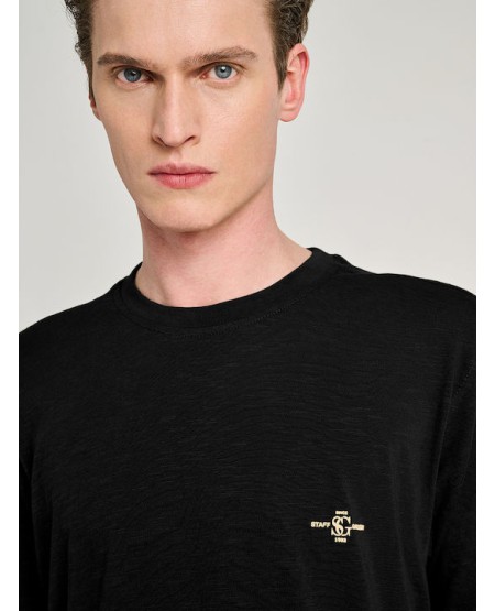 STAFF JEANS Arian Ανδρικό Μπλουζάκι Βαμβακερό Κοντό Μανίκι 64-001.055 BLACK