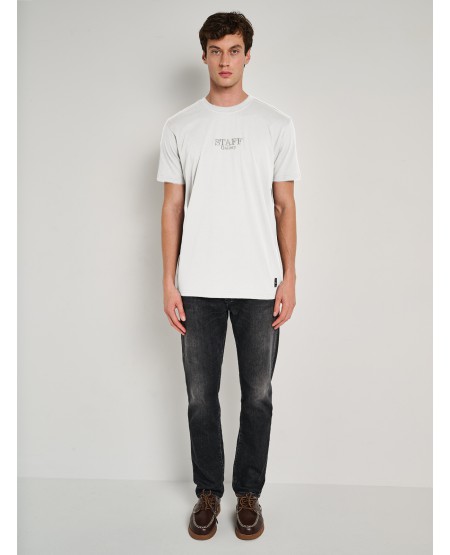 STAFF JEANS Ralph Ανδρικό Μπλουζάκι Βαμβακερό Κοντό Μανίκι 64-036.055 OFF WHITE