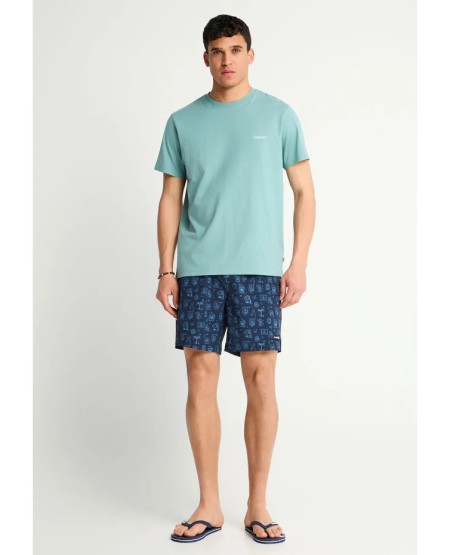FUNKY BUDDHA  Ανδρικό μαγιό με τύπωμα FBM013-007-16 NAVY