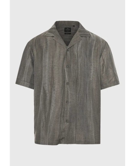 FUNKY BUDDHA  Ανδρικό relaxed κοντομάνικο πουκάμισο FBM013-018-05 MOON MIST