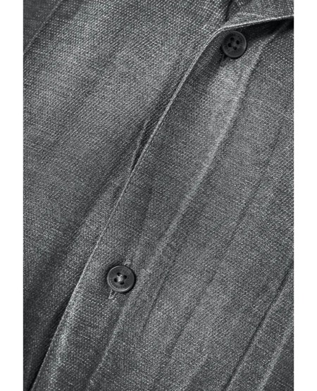 FUNKY BUDDHA  Ανδρικό relaxed κοντομάνικο πουκάμισο FBM013-018-05 MOON MIST