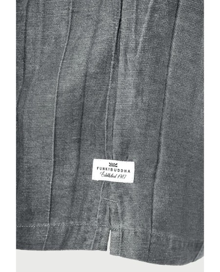 FUNKY BUDDHA  Ανδρικό relaxed κοντομάνικο πουκάμισο FBM013-018-05 MOON MIST