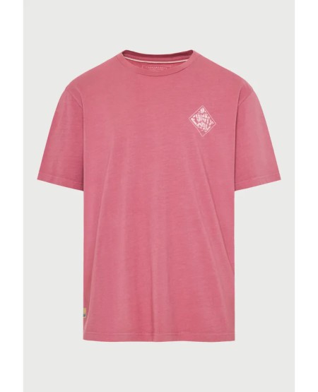 FUNKY BUDDHA Men's cotton t-shirt with print on the back FBM013-092-04 MELLOW MAUVE