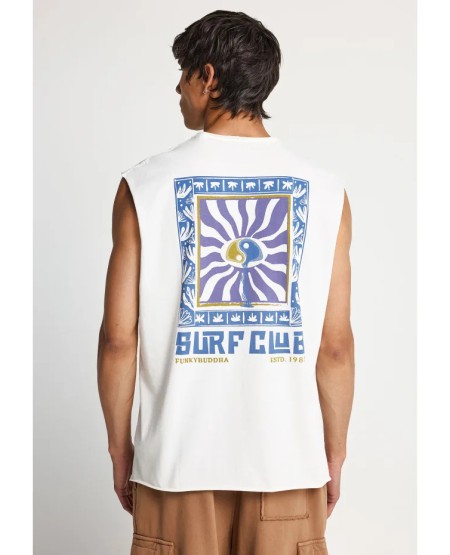 Men's cotton sleeveless top FBM013-098-04 WHITE