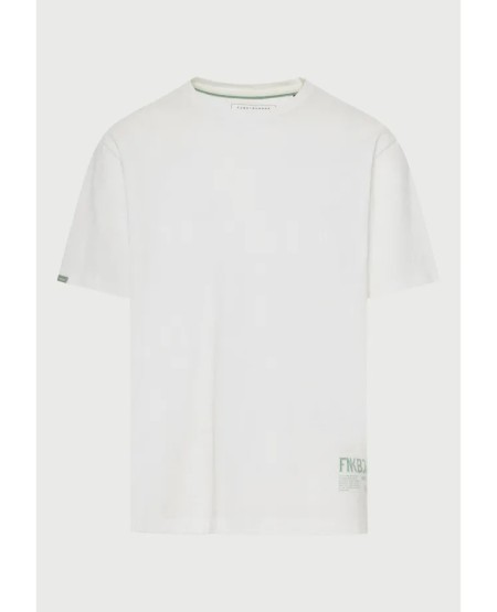 Men's cotton t-shirt with print on the back FBM013-099-04 WHITE
