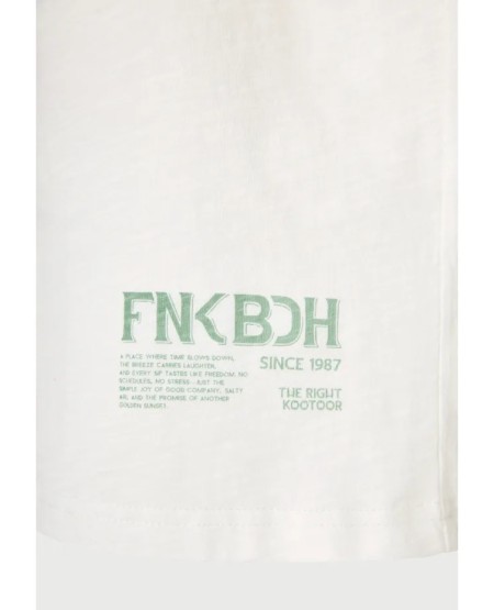 Men's cotton t-shirt with print on the back FBM013-099-04 WHITE