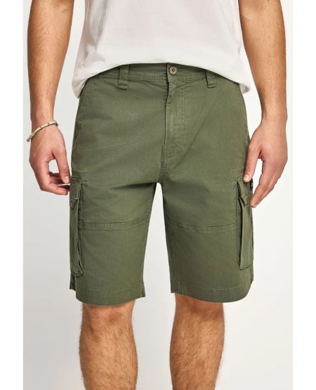 FUNKY BUDDHA Ανδρική cargo βερμούδα FBM013-030-03 DEEP FOREST