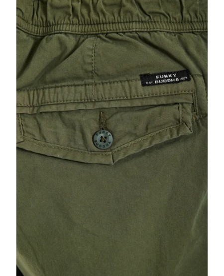 FUNKY BUDDHA Ανδρική cargo βερμούδα FBM013-030-03 DEEP FOREST