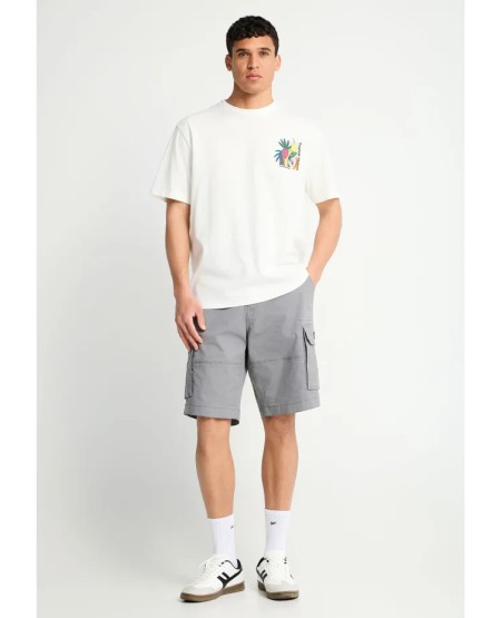 FUNKY BUDDHA Ανδρική cargo βερμούδα FBM013-030-03 STEEL GREY