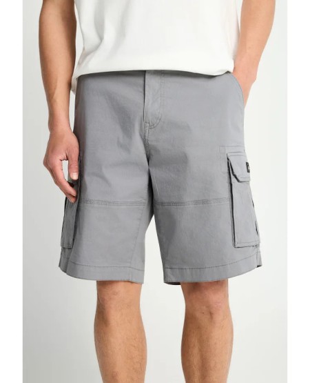 FUNKY BUDDHA Ανδρική cargo βερμούδα FBM013-030-03 STEEL GREY