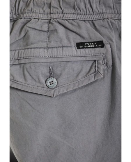 FUNKY BUDDHA Ανδρική cargo βερμούδα FBM013-030-03 STEEL GREY